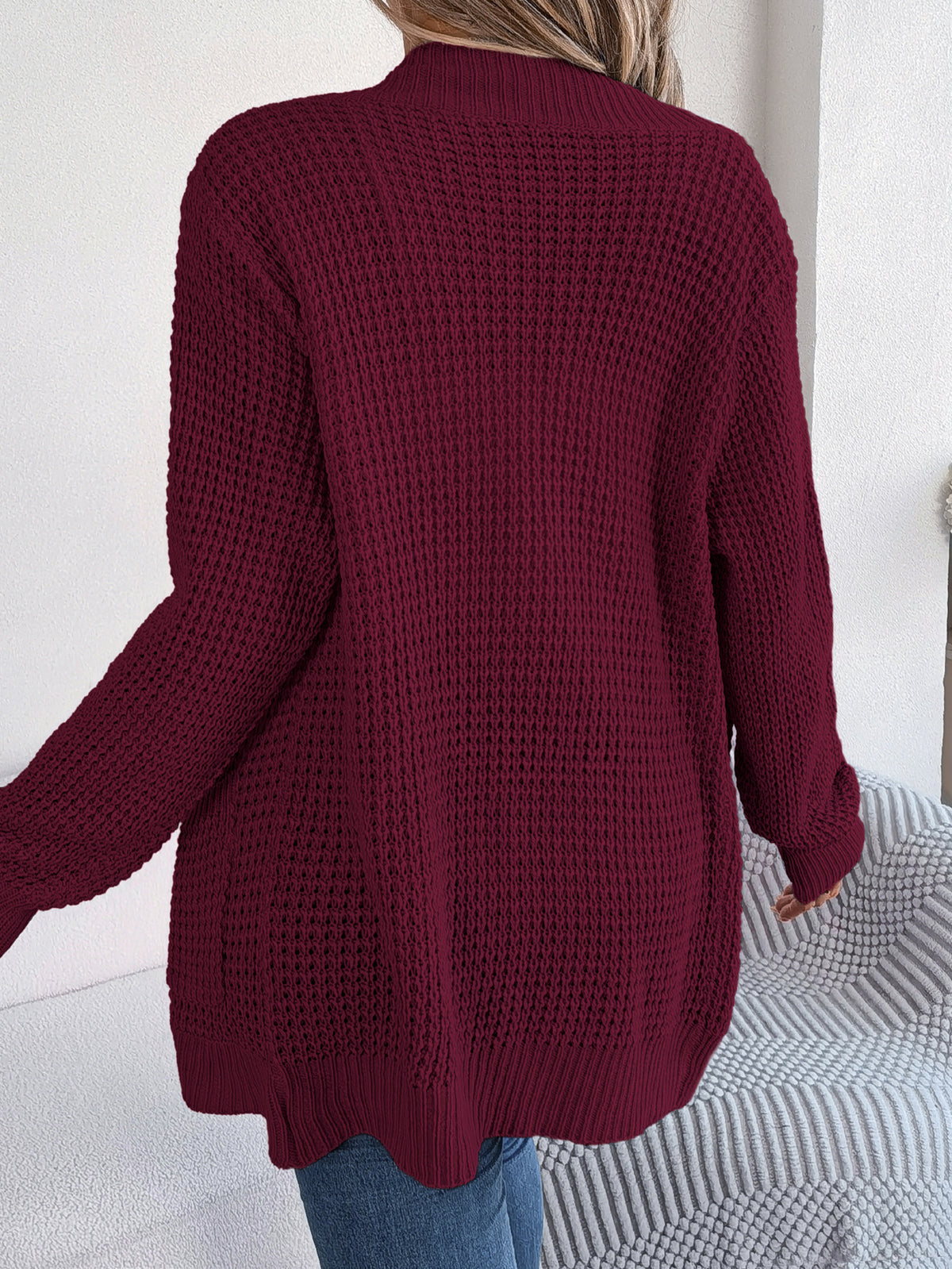 Women Casual Pocket Long Sleeve Knit Cardigan Sweater