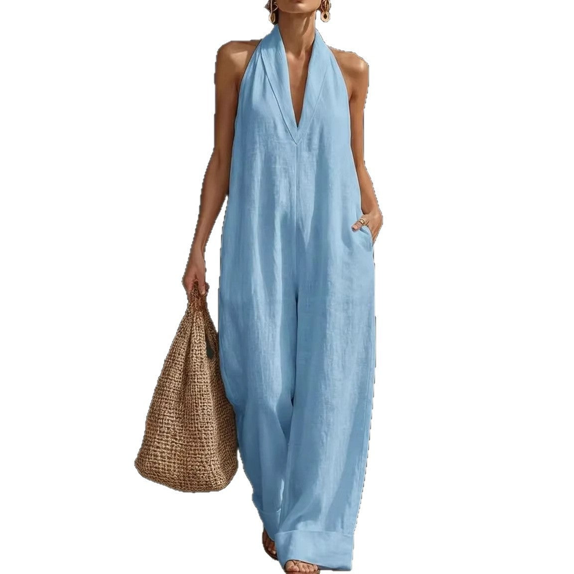 Simple, Elegant, And Comfortable Sleeveless Jumpsuit