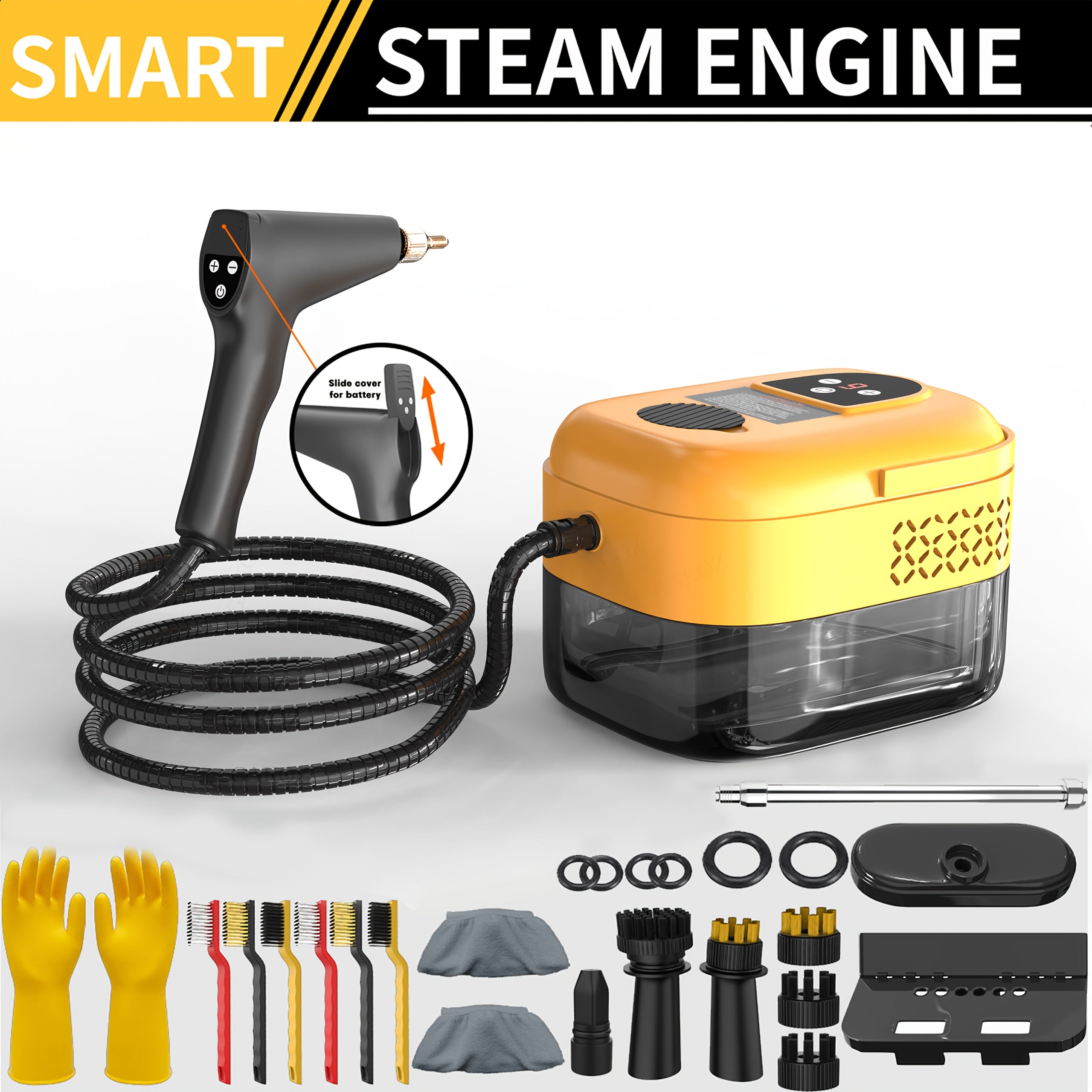 High-Pressure Steam Cleaner, Accessories Sold Separately, Household Steam Cleaner Handheld, Suitable for Kitchen Fumes, Sofas, Small Air Conditioners, Washing Machines, Carpet Cleaning, Car...