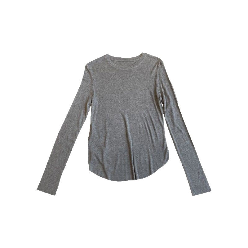 Autumn Loose-fit Figure-flattering Off-shoulder Soft-texture Long-sleeve T-shirt for Women