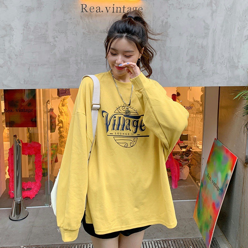 Trendy Letter Print Loose Pullover Sweatshirt