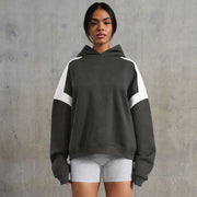 Colorblock Drop Shoulder Hooded Sweater