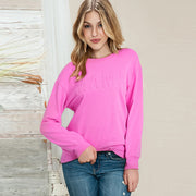 Oversized Letter Print Pullover Sweatshirt