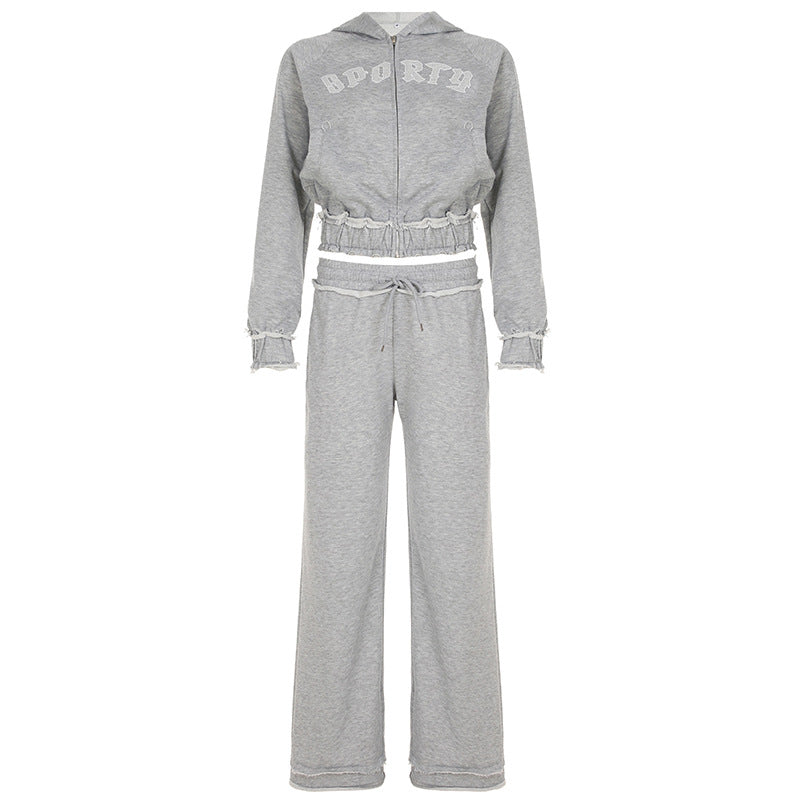 Women's Hooded Sports Sweatshirt & Trousers Set