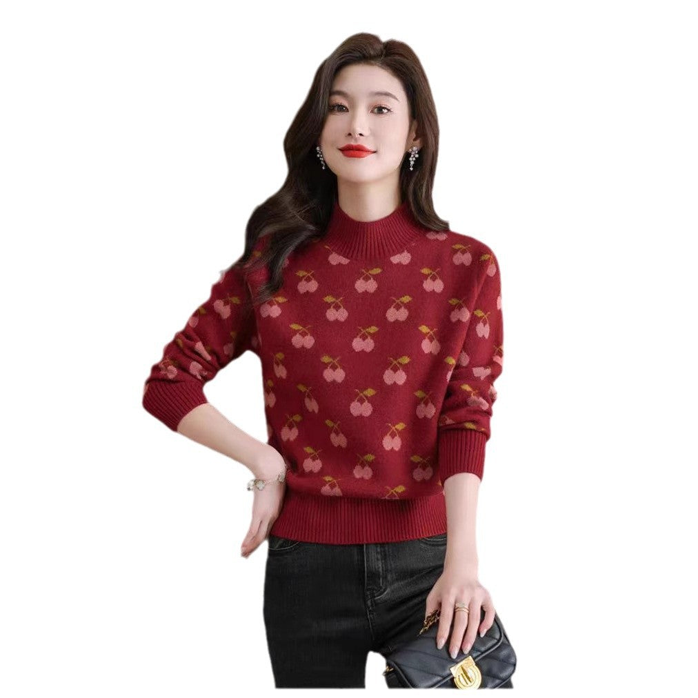 Women's Cashmere Sweater Autumn and Winter New Half Turtleneck Bottoming Shirt