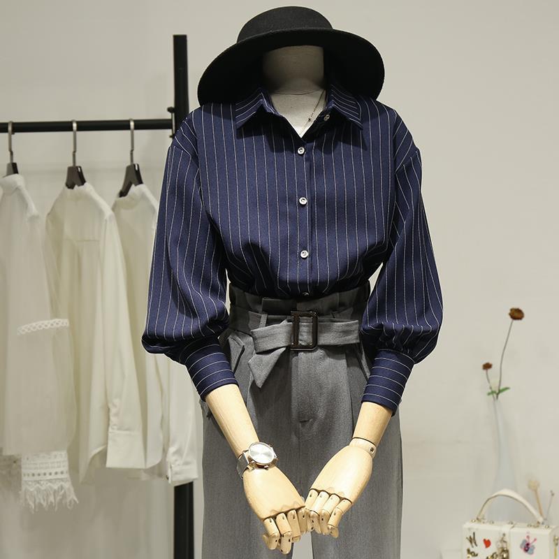 Niche Vintage Striped Women's Shirt