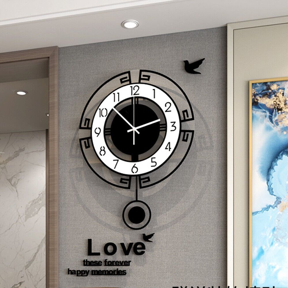 Wall Clock for Living Room Decor, Decorative Modern Wall Clocks with Pendulum Simple European Wall Clock Wall Decoration