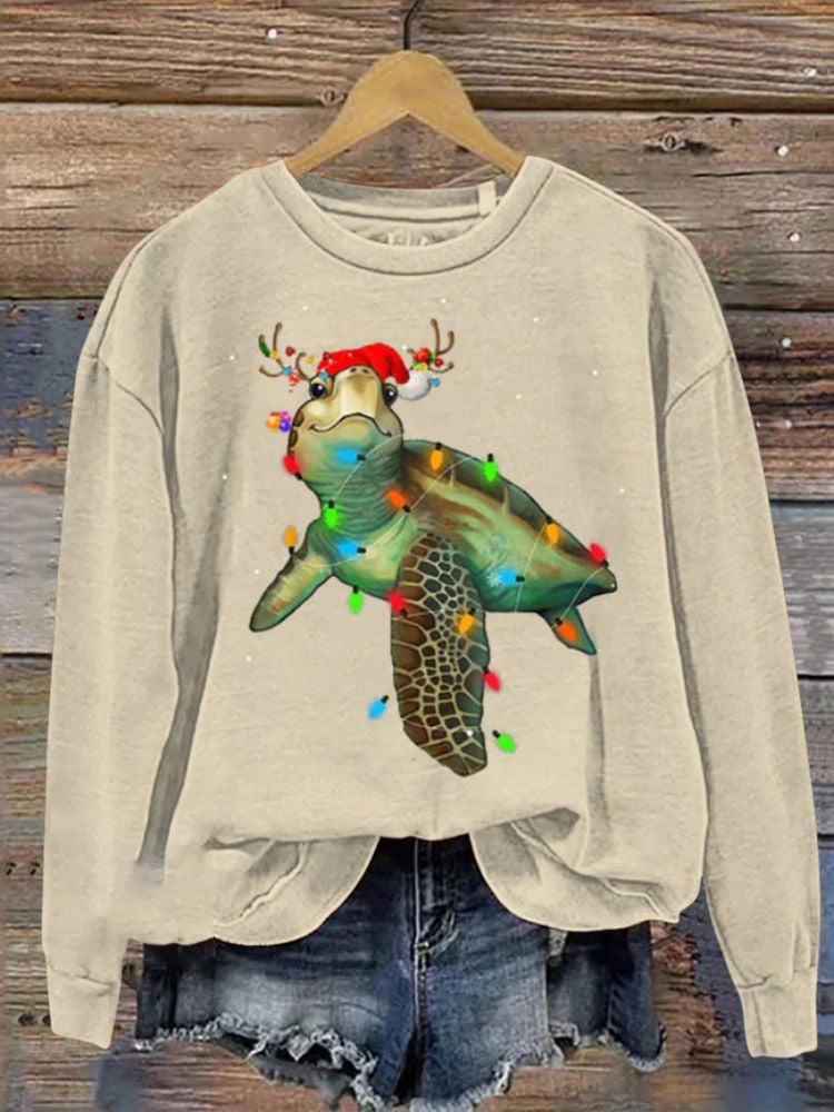Festive 3D Christmas Print Crew Neck Women's Sweatshirt