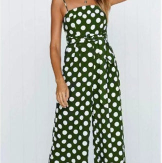 Elegant Polka Dot Wide-Leg Jumpsuit for Women