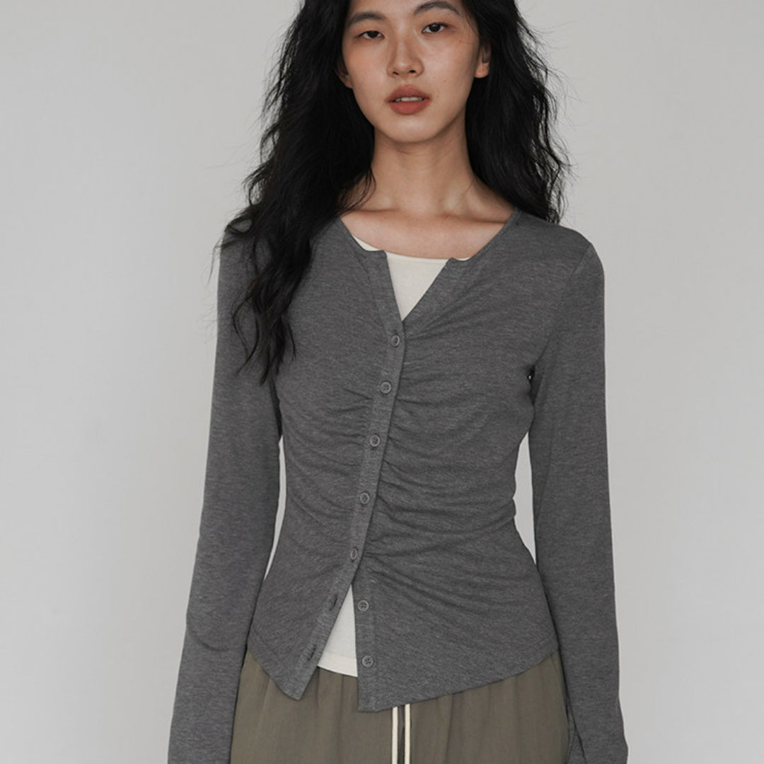 Fake Two-piece Long-sleeve Slim-fit T-shirt For Women