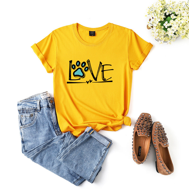 Chic Plus Size Letter Print Loose Cotton T-Shirt