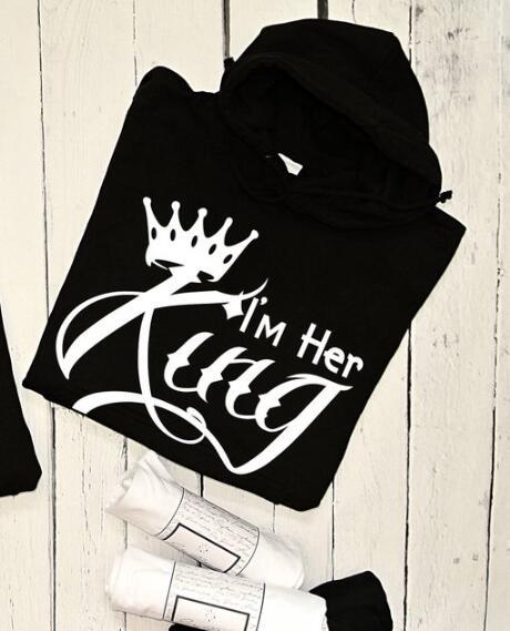 Her King His Queen Matching Couple Streetwear Hoodie