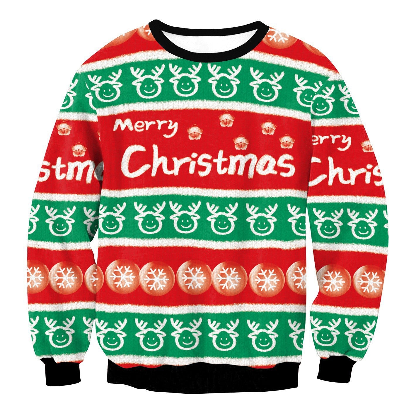 Festive 3D Christmas Couple Sweatshirt Holiday Matching Top