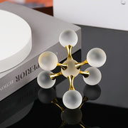 Modern Crystal Sphere Alloy Molecular Set Decoration for Living Room, Office, TV Cabinet - Luxurious Crystal Ball Decor for Home and Office - Set of 1