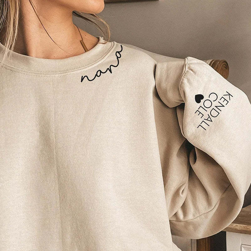 Custom Initial Round Neck Pullover Hoodie