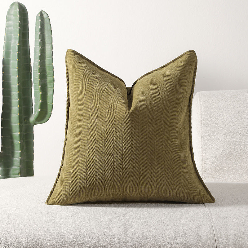 Herringbone Trim Throw Pillow Cover - Modern Minimalist Sofa Cushion Case
