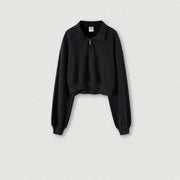 Vintage Washable Half-Zip Lapel Women's Sweater