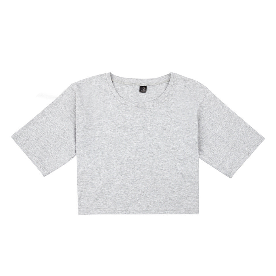 Women's Solid Dance Practice Crop T-Shirt