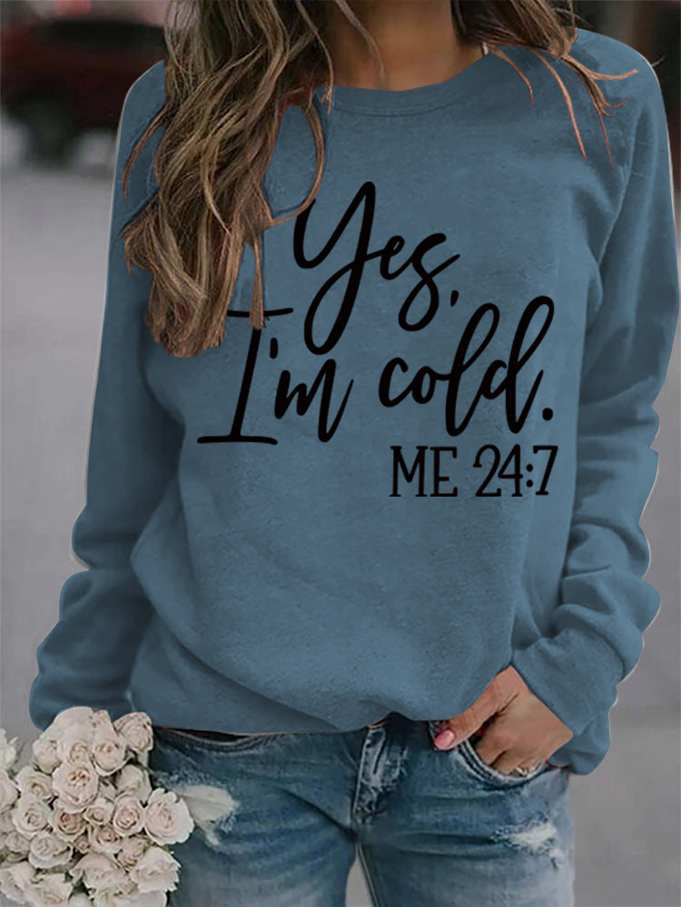 Cozy Letter Print Round Neck Casual Sweatshirt