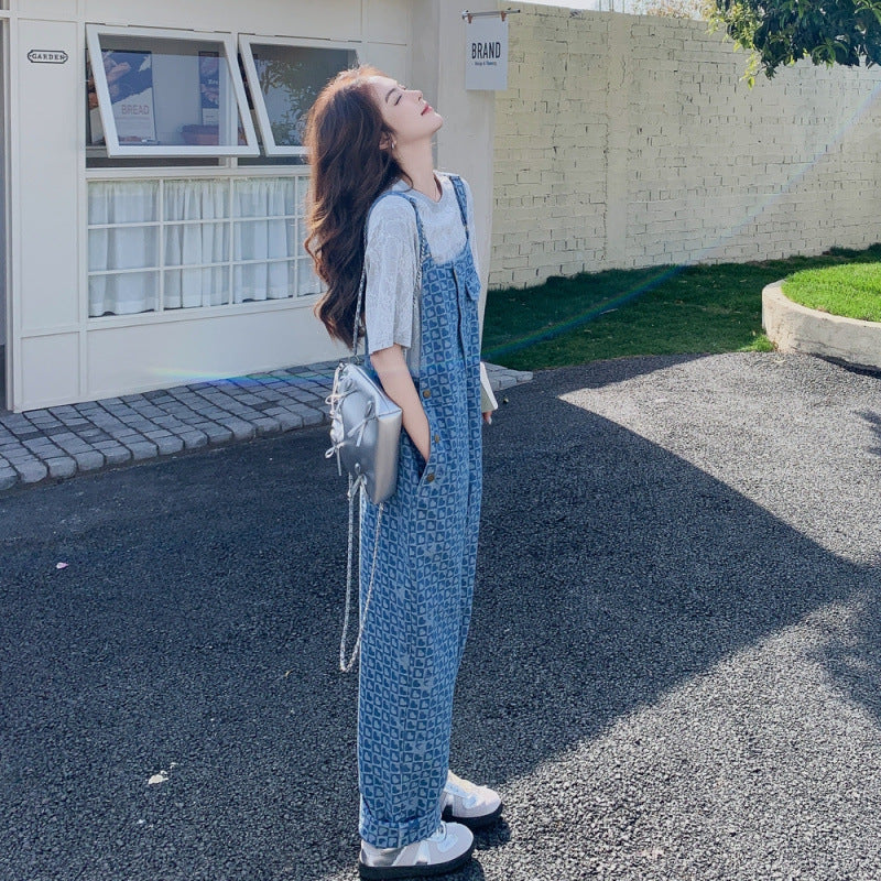 Chic Casual One-Piece Suspender Pants
