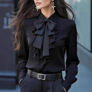 Sophisticated And Elegant Long-sleeve Solid-color Shirt