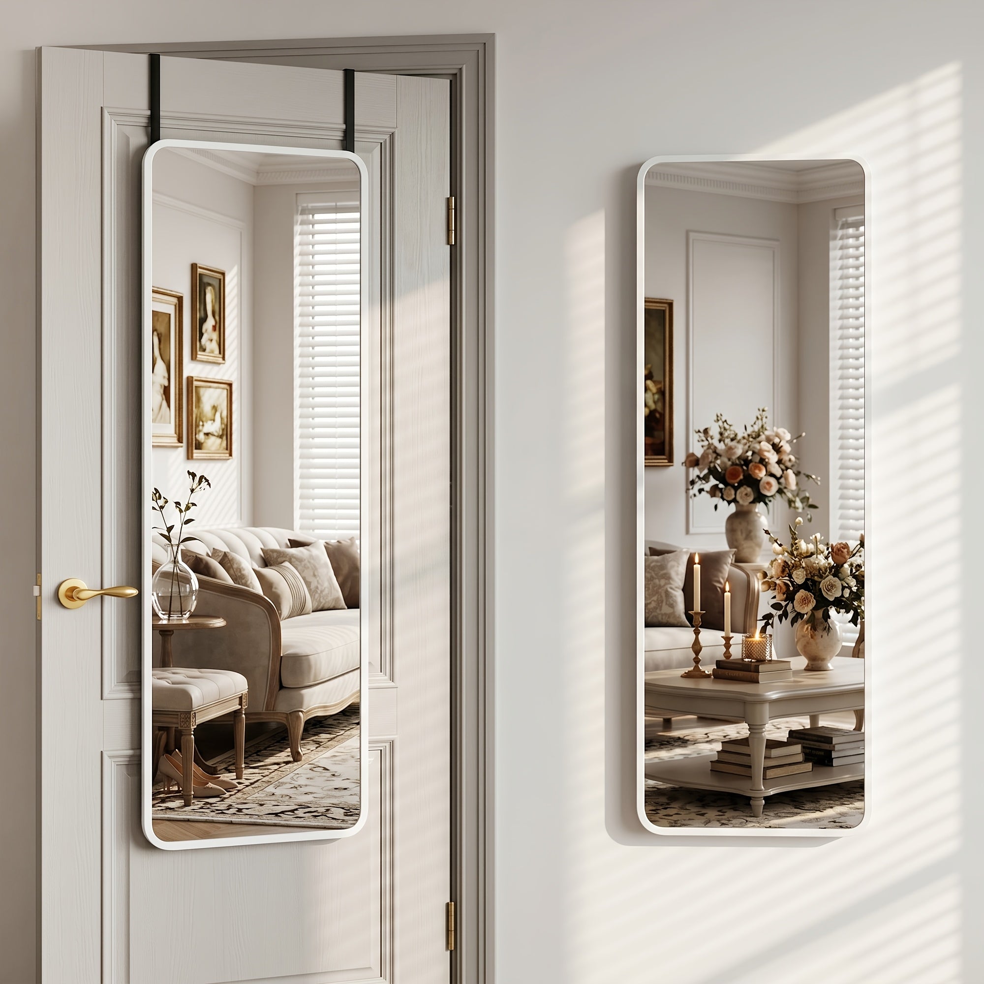 14 x 48 inch full-length mirror with aluminum frame and shatter-resistant glass