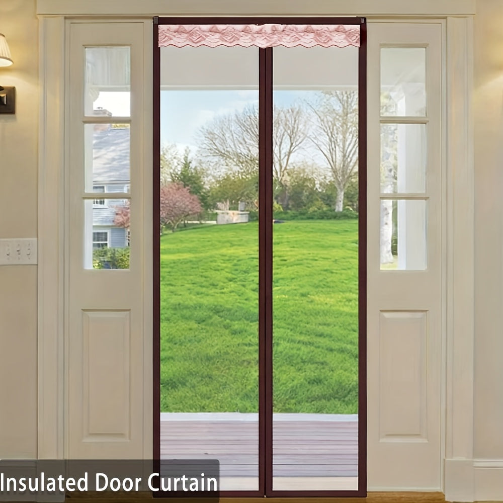 Summer Heat Insulation Magnetic Eva Door Curtain, Block High Temperature Keep Indoor Cool, Self Closing Windproof Energy Saving Anti Mosquito Screen Curtain for Household Indoor Door