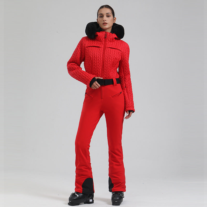 Women's Waterproof Windproof One-Piece Ski Suit
