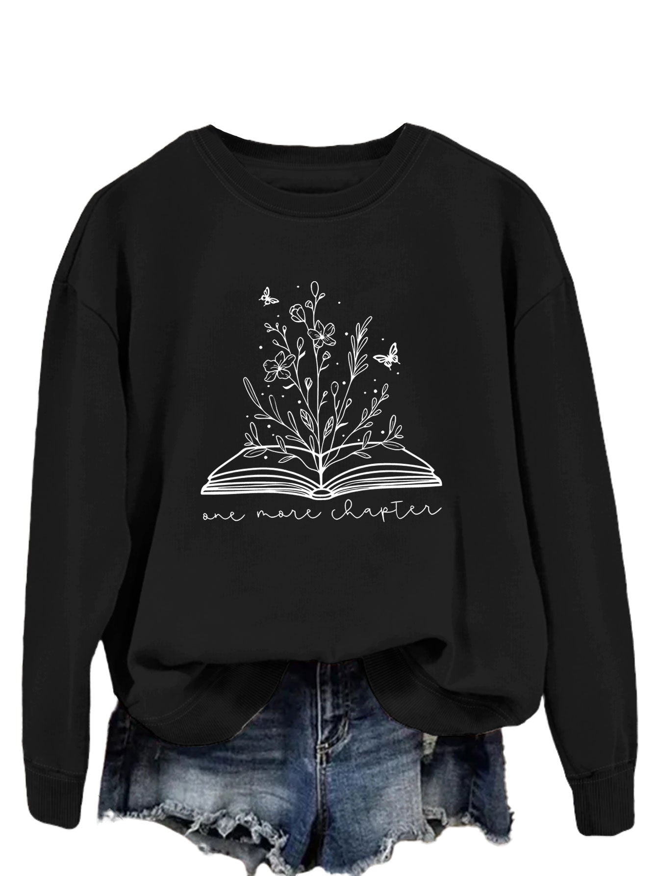 Casual Long Sleeve Letter Print Loose Sweatshirt