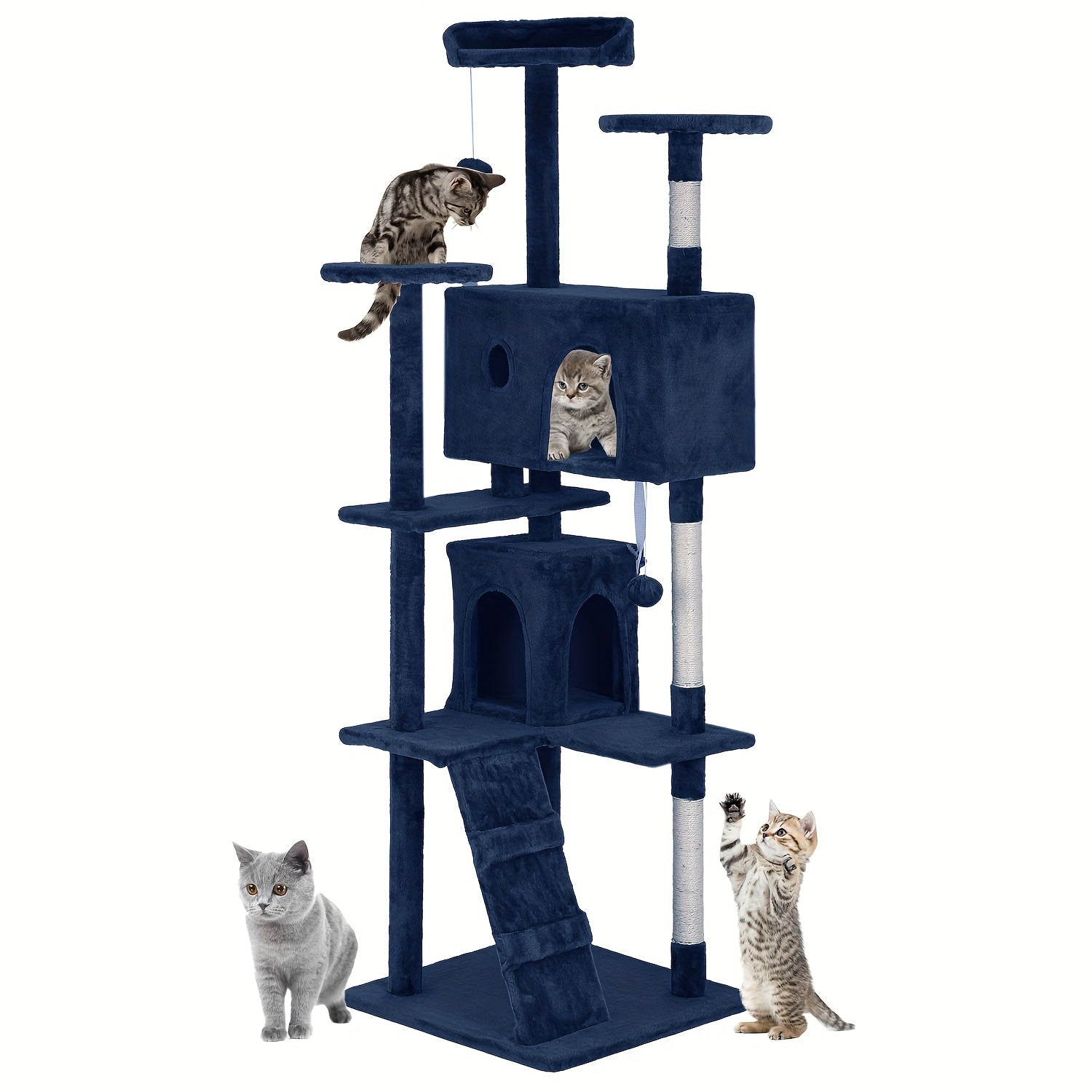 70/54 Cat Tree, Large Cat Tower Beautiful Perfect Gift For Cats, Multi-level Furniture Activity Center With Scratching Post Stand House Apartment Fun Toy Kitten Pet Playhouse, Easy To Assemble, Gift
