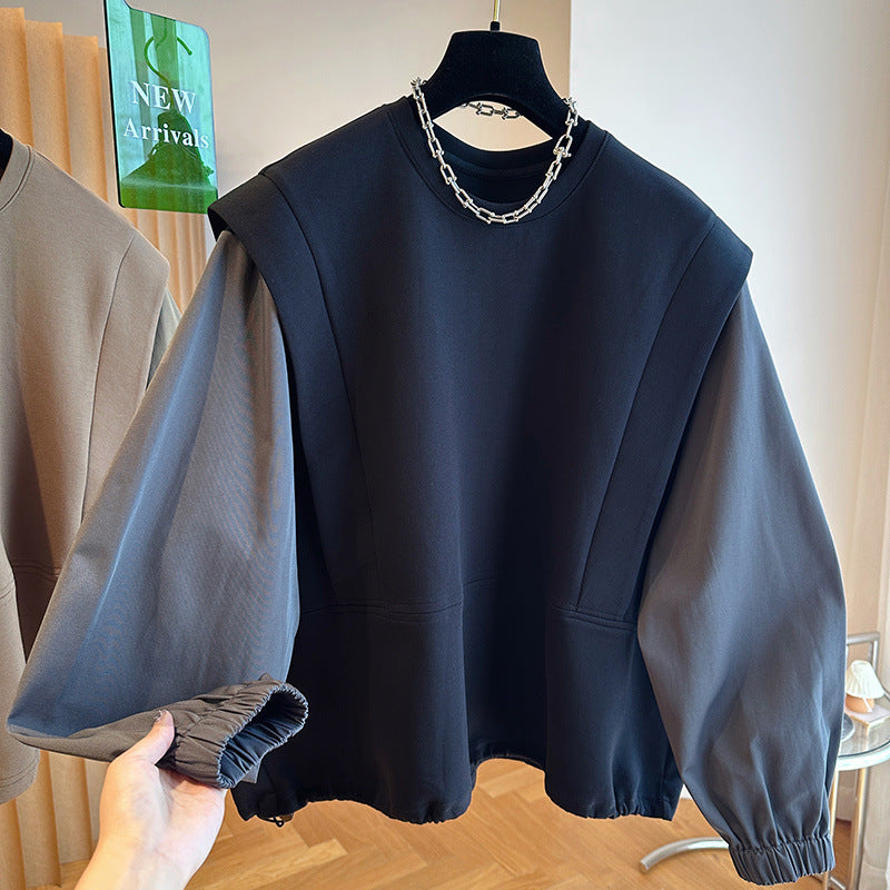 Casual Layered Stitching Pullover Sweater Top