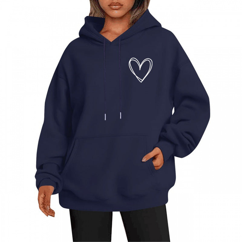 Cozy Korean Style Brushed Fleece Hooded Sweatshirt