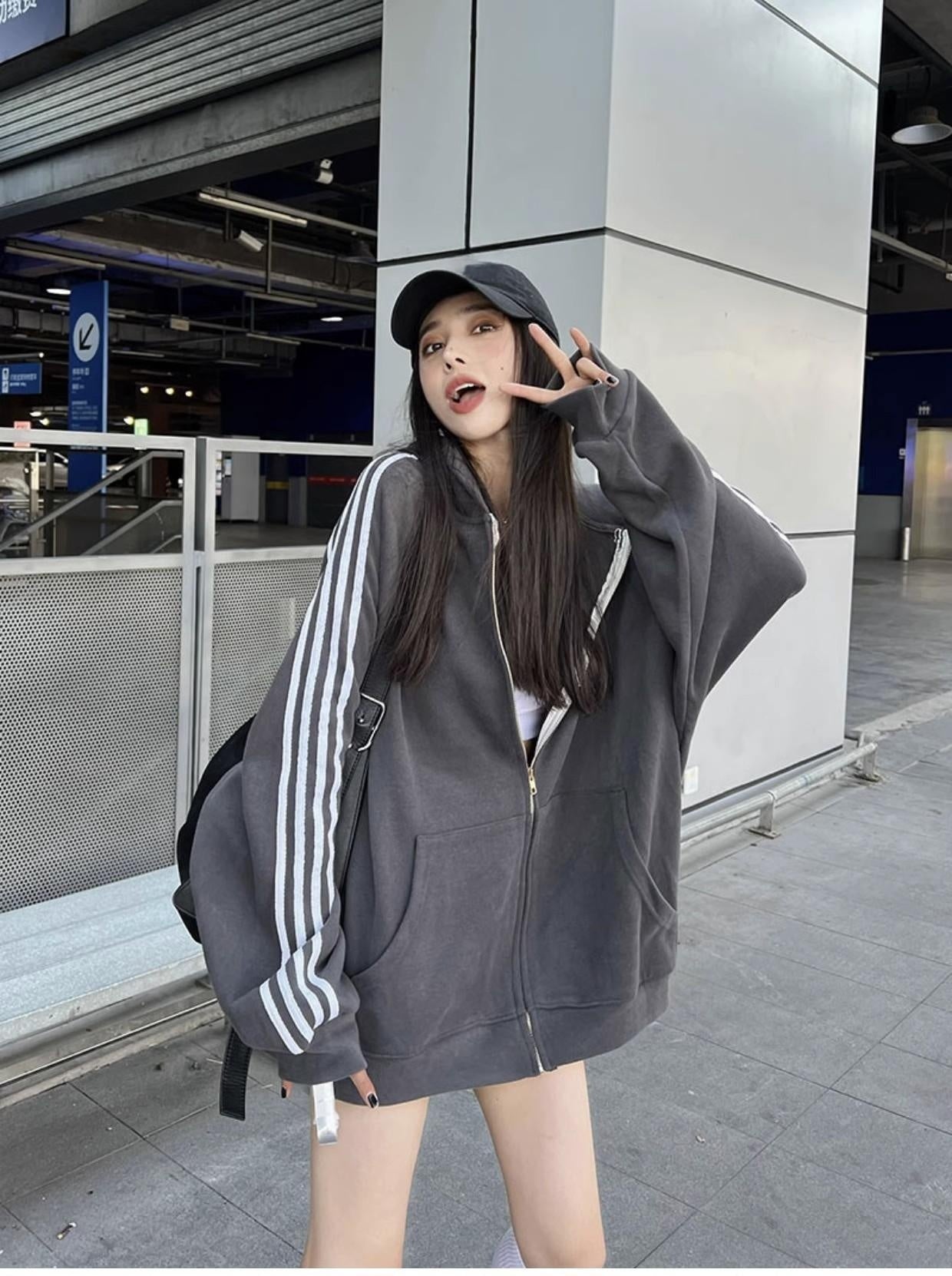 Women's Streetwear Baseball Cardigan Sweater
