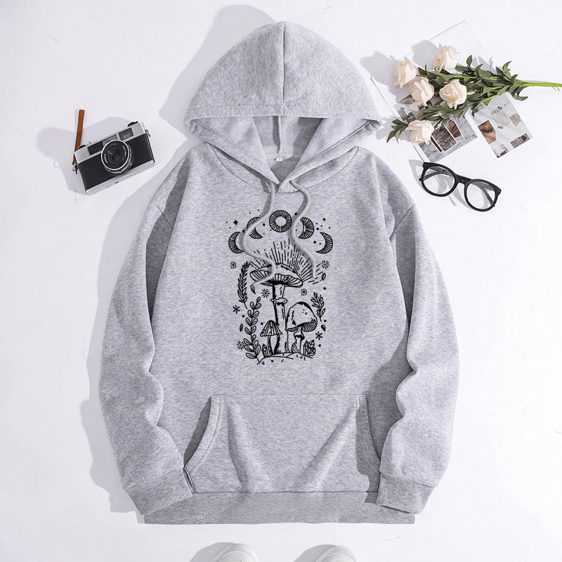Velvet Thickened Hooded Sweatshirt with Heel Wrap