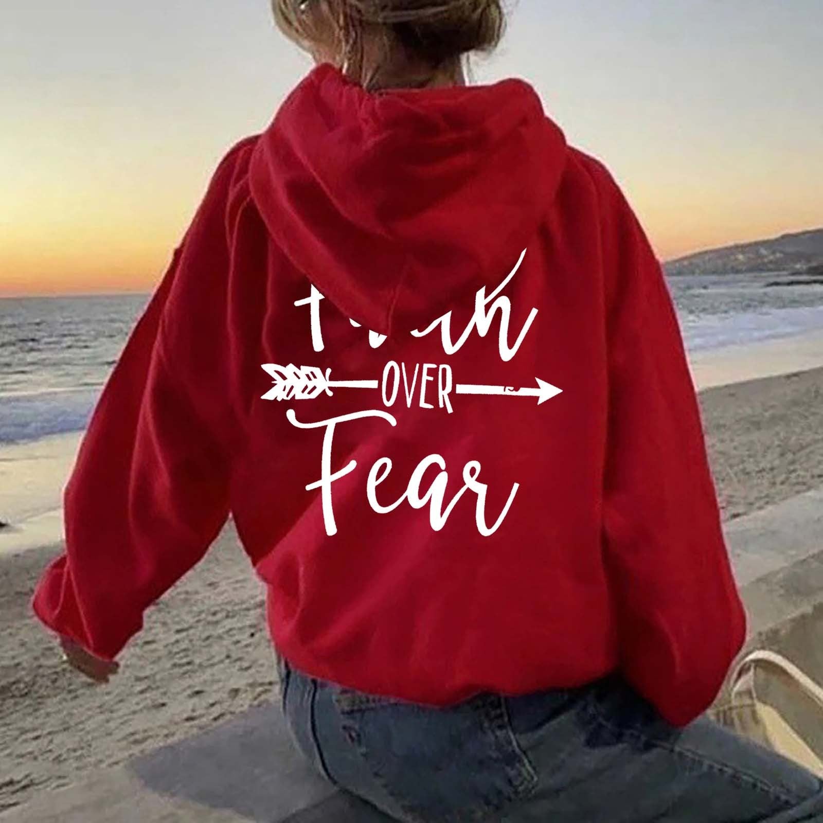 Cozy Fleece Letter Print Kangaroo Pocket Women's Hoodie