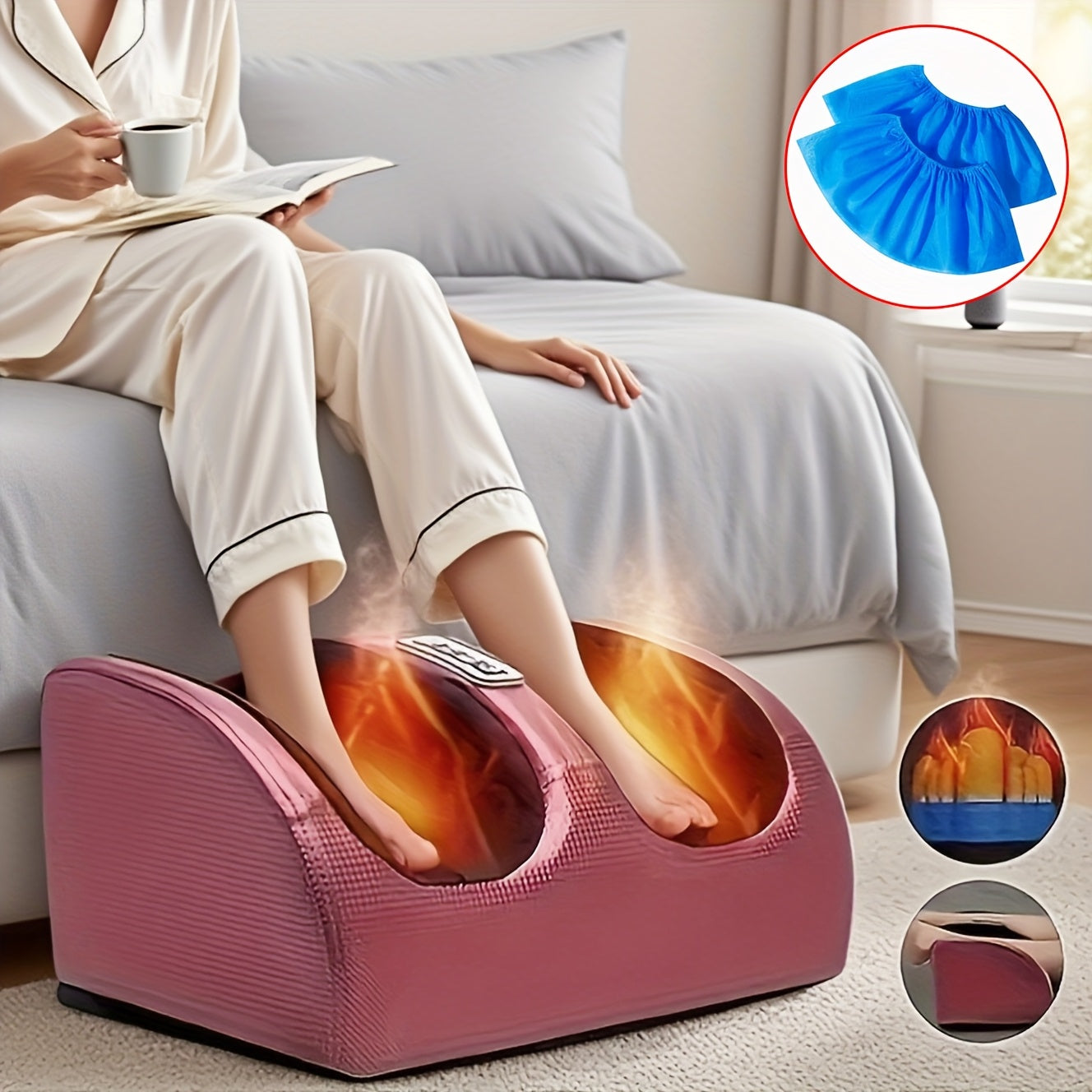 Electric Foot Massager with Heat Therapy for Feet, Legs, and Arms