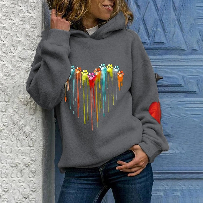 Chic Animal Print Hooded Sweatshirt for Women