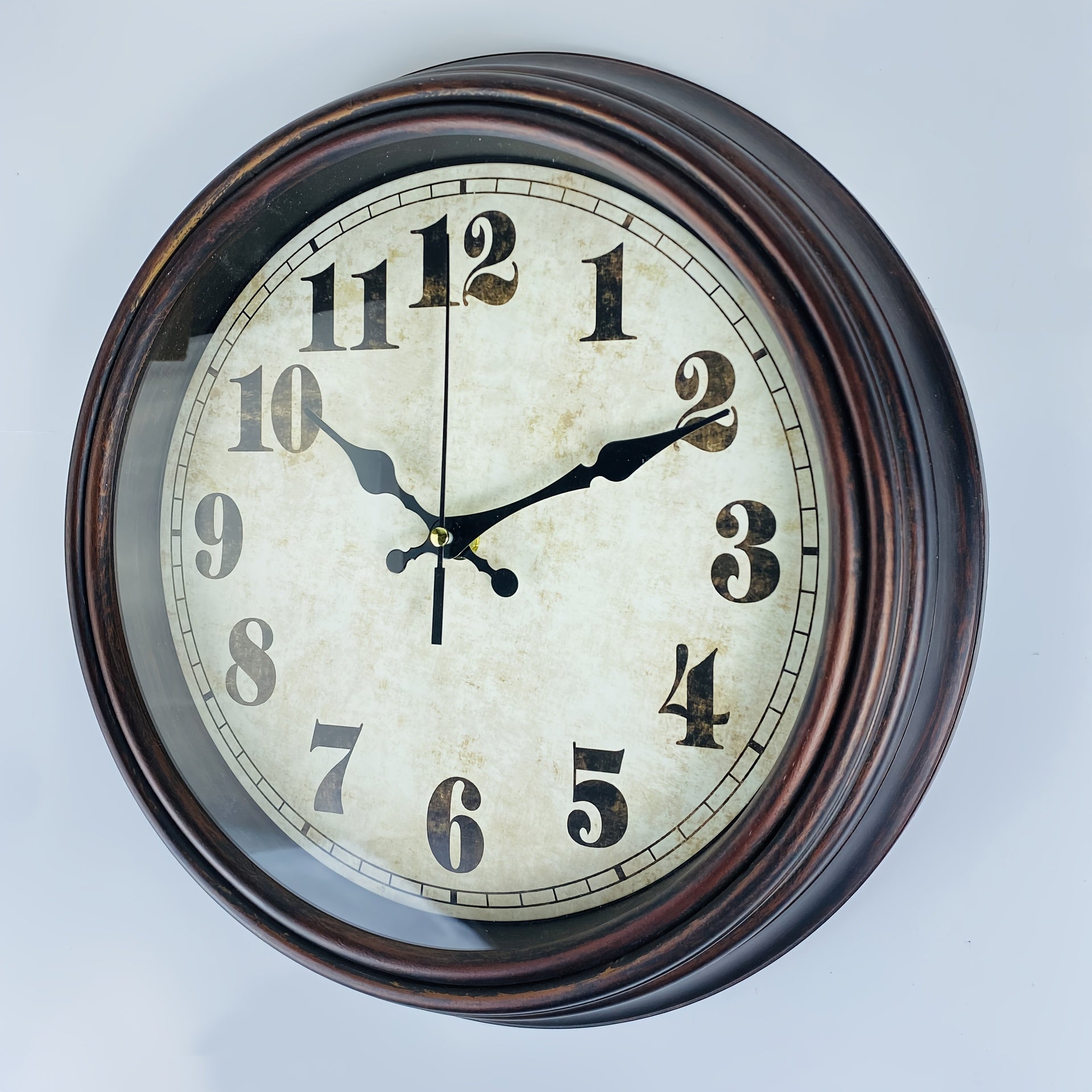 [Vintage Wall Clock, Retro Rustic] 11.8" Silent Non-Ticking Vintage Wall Clock - Retro Rustic Design, Light Green & Creamy White - Battery-Operated for Kitchen, Living Room, Home Office Decor