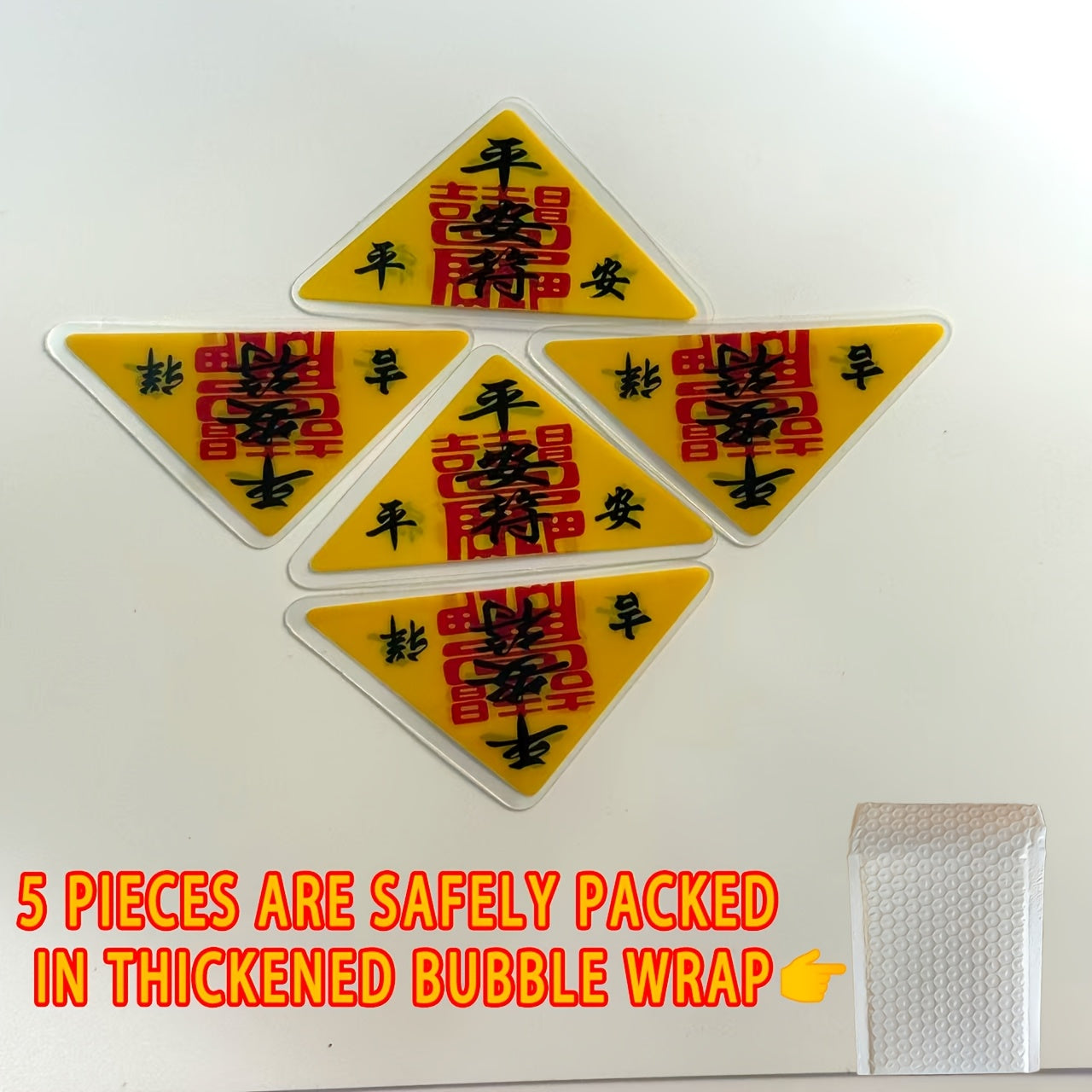 Blessed Chinese Temple Triangle Folding Amulet – Wealth Protection for Phones, Cars, Homes and Wallets (1 Piece)