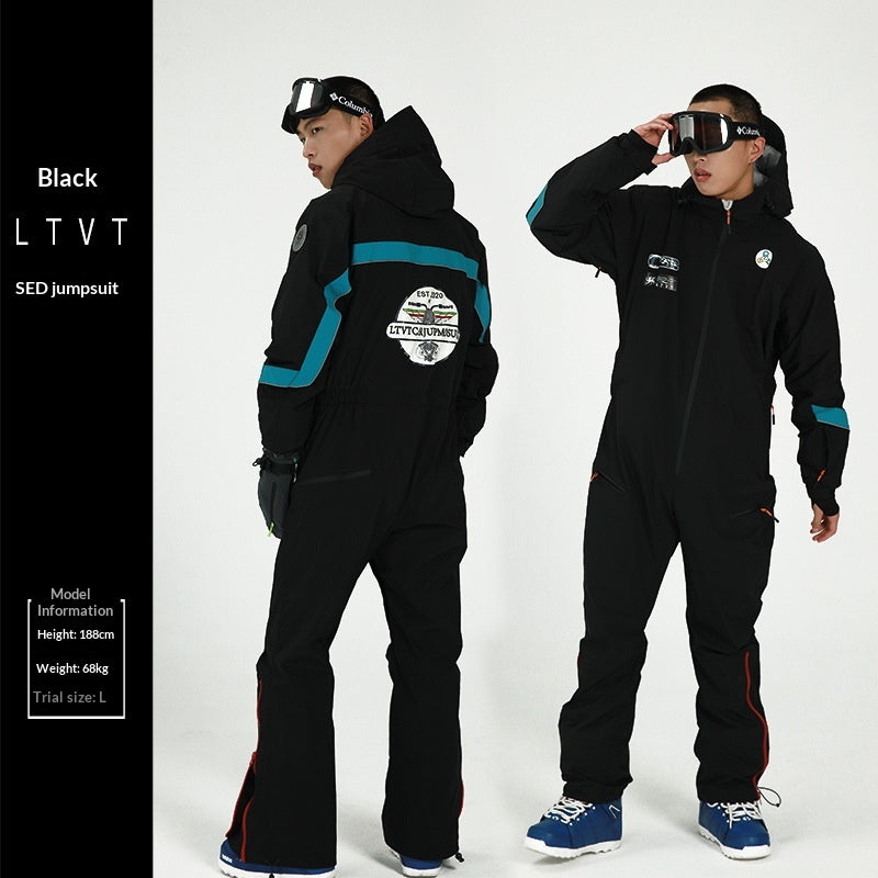 Waterproof Windproof One-Piece Ski Suit for Winter
