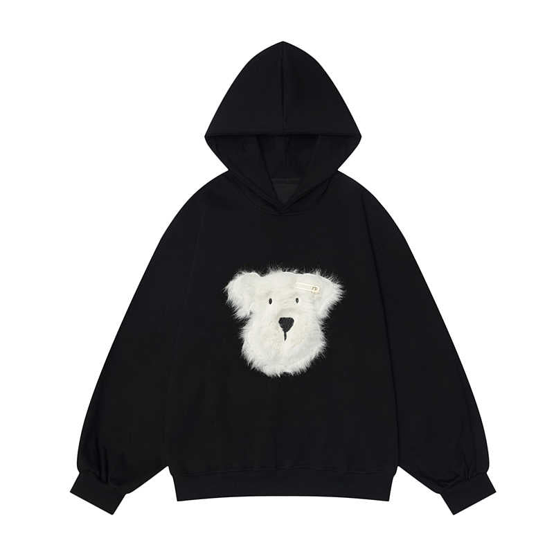 American Retro Loose Hooded Couple Sweatshirt