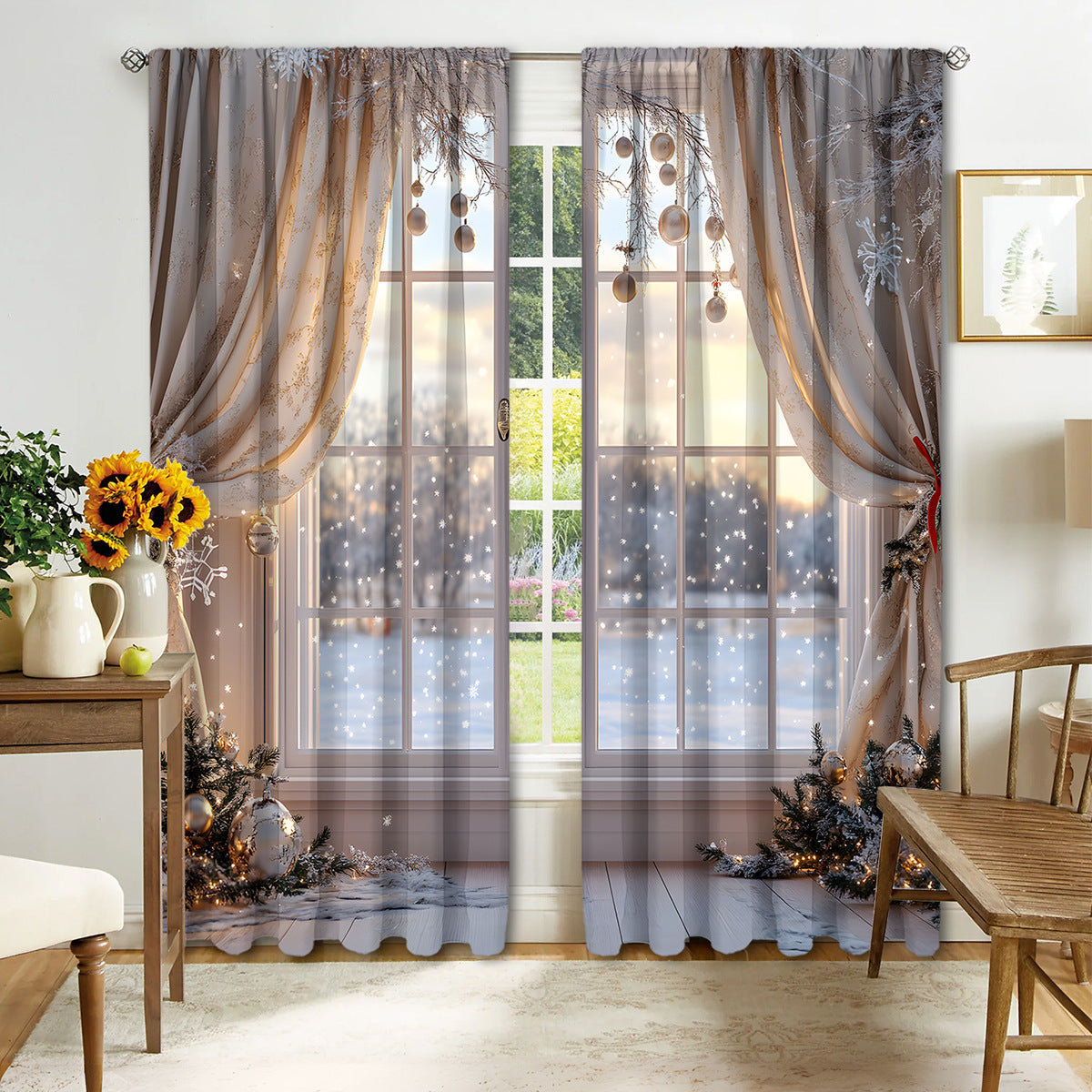 Christmas Curtain 3d Printing Curtain