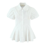 Women's Women's Short-sleeve Shirt Lapel Slim Fit