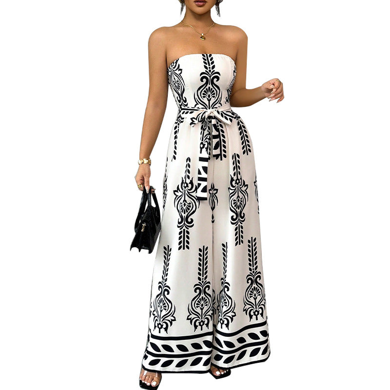 Women's Printed Wide-Leg Jumpsuit