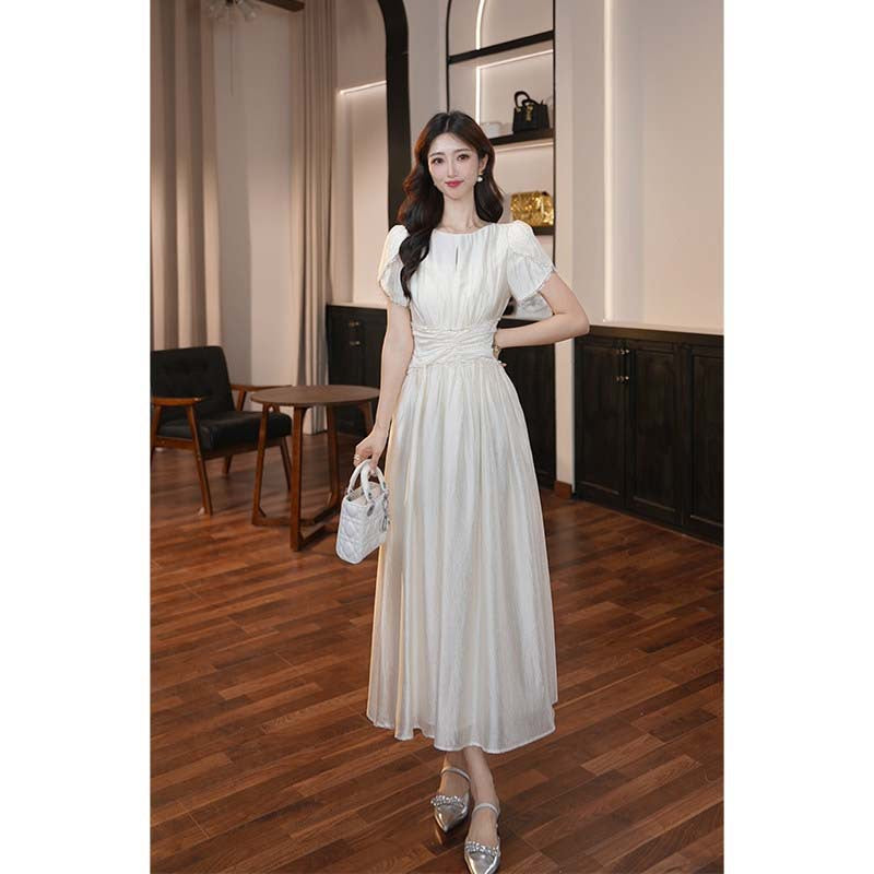 French-style Vintage High-waisted Figure-flattering Dress