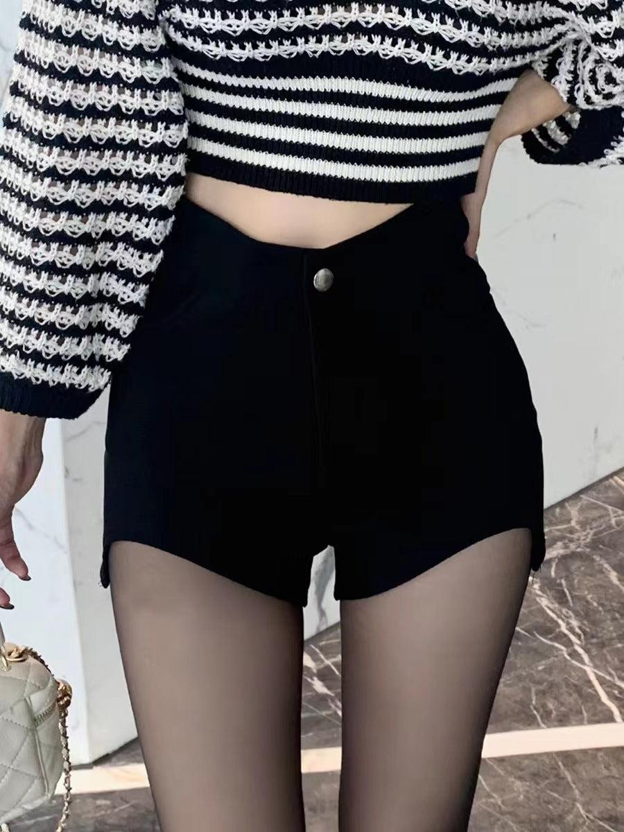 Korean Style High-Waist Casual Jumpsuit Shorts