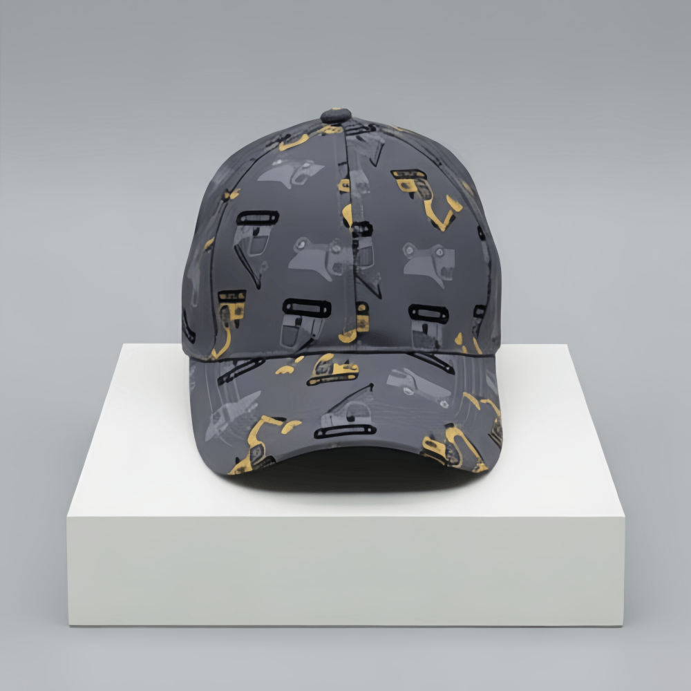 Spring/Summer Baseball Cap for Boys (Ages 3-8) – All-Over Cartoon Mechanical Vehicle Print, Adjustable Fit with Breathable Mesh