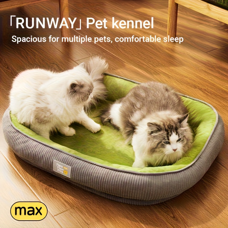 Extra Large Comfortable Pet Bed for Cats & Small Dogs - Soft Polyester Square Design, Durable All-Season Use, Mixed Colors, No Assembly Needed, Perfect for Small to Large Breeds,
