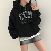 Cozy Fleece-Lined Letter Hoodie for Casual Everyday Wear
