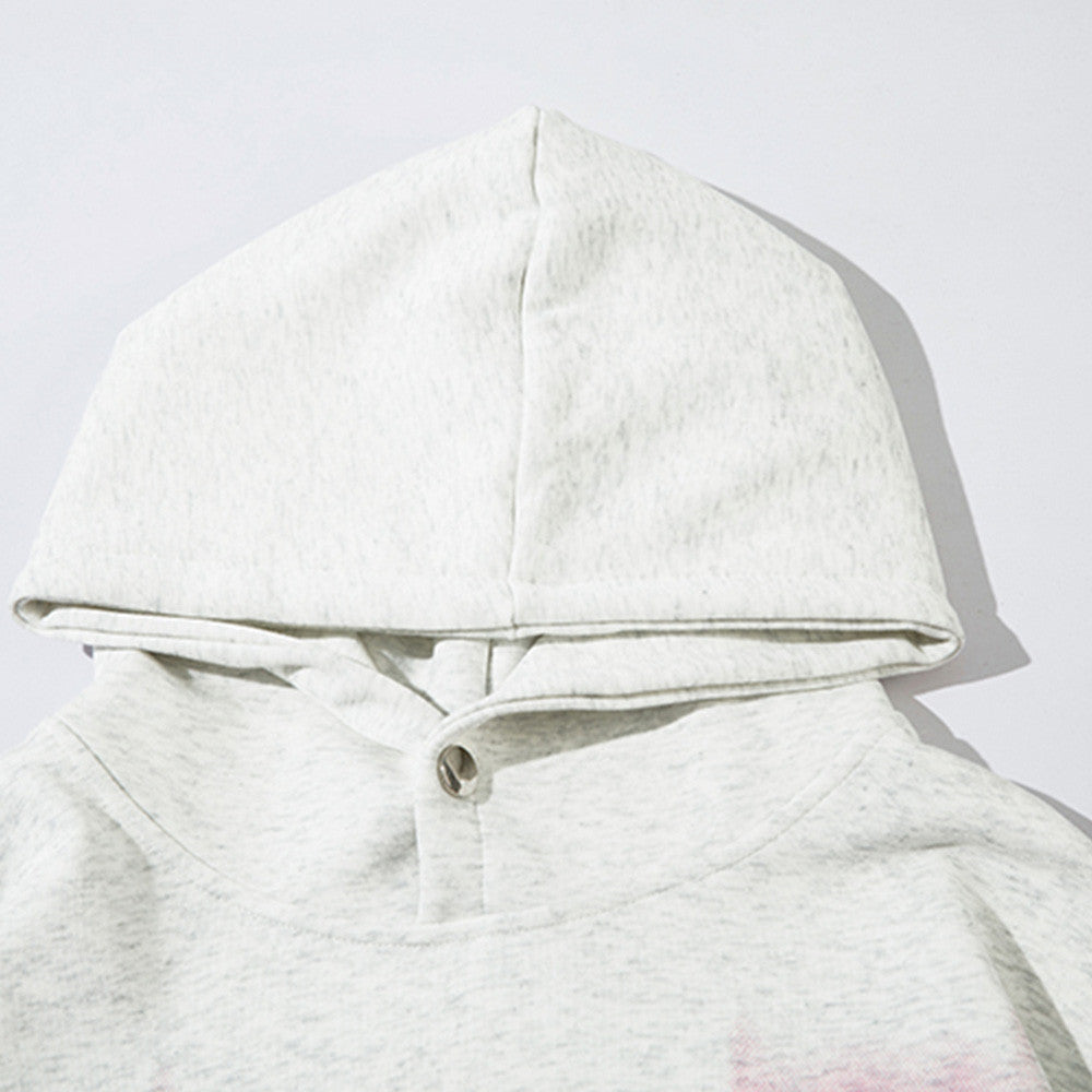 Butterfly Print Street Style Loose Hooded Pullover